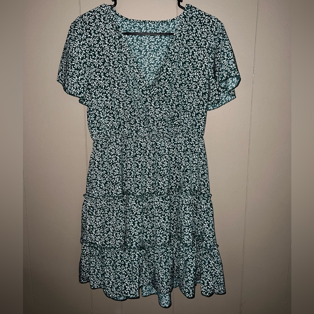Floral Green Sun Dress
